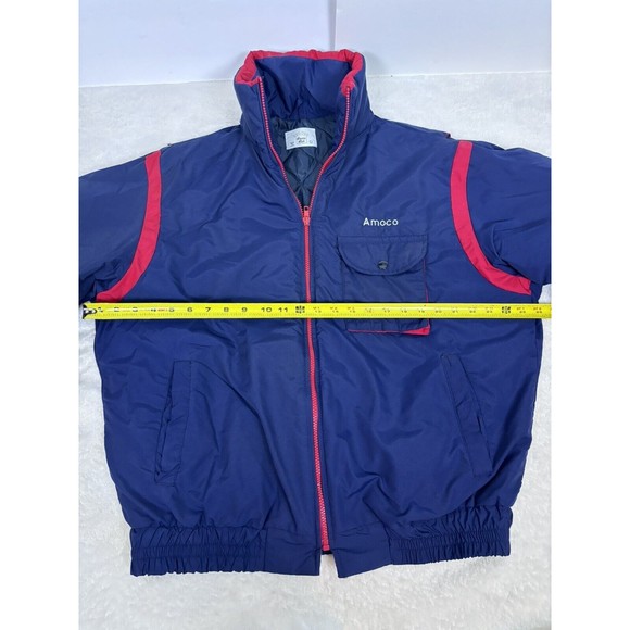 Amoco Oil Gasoline Made In the USA Crown Club Puffer Jacket Size L Large Vintage - Picture 4 of 10